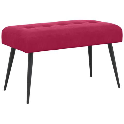 Panchina con bottoni imbottiti Rosso Vino 80 x 40 x 46 cm - Foto 1
