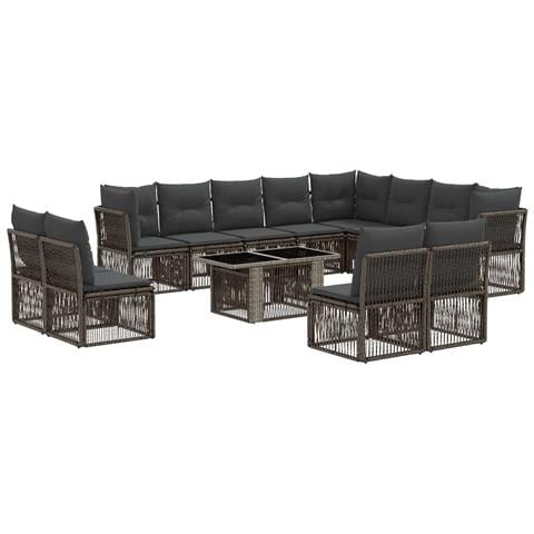 Set Divano da Giardino 13 pz Grigio polyrattan - Foto 1