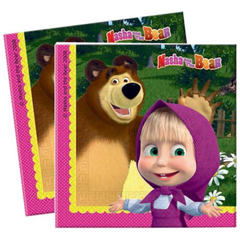 Masha E Orso - 20 Tovaglioli Di Carta 33x33 Cm - Foto 2