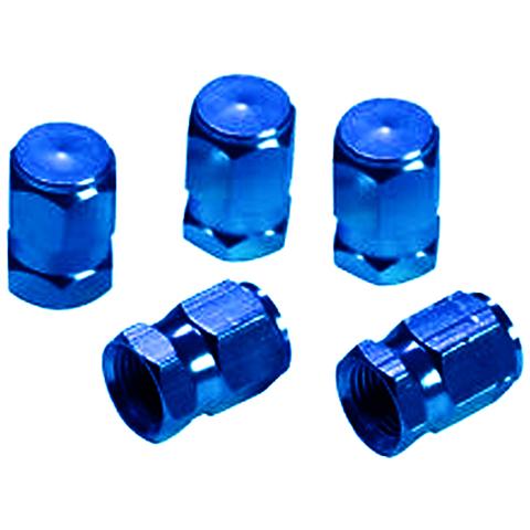 Tappi Coprivalvola Alluminio Blu Universale Auto Moto Tuning Ruote Ricambio 649 - Foto 1