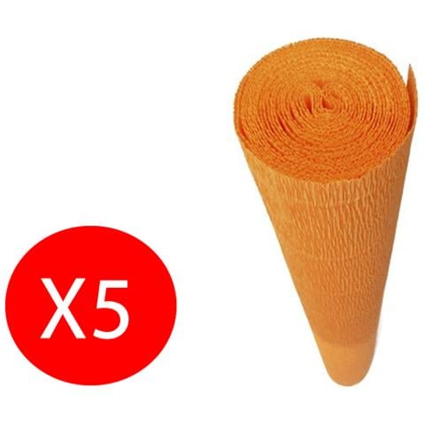 Carta Crespa Decorativa Arancio 180g / mq 50x250cm 5 Rotoli - Foto 1