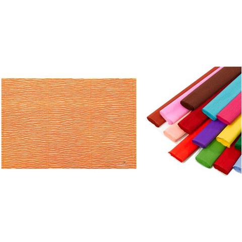 Carta Crespa Decorativa Arancio 180g / mq 50x250cm 5 Rotoli - Foto 2