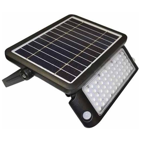 V-tac Vt-787-10 Faro Led 10w Slim Autoalimentato Nero Con Pannello Solare E Sensore Pir Bianco Naturale 4000k - Sku 8550 - Foto 1