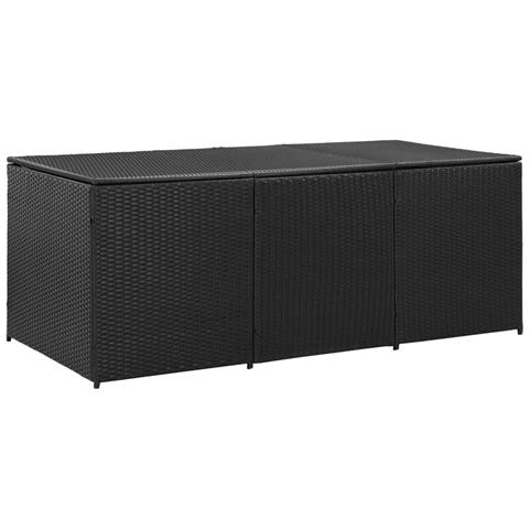 Baule da Giardino in Polyrattan 180x90x70 cm Nero - Foto 1
