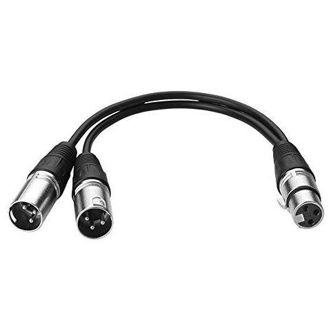 Xlr Splitter Cable 30cm Di Connessione Y Cavi Di Cavo - 3 Pin Xlr Femmina A Doppio Xlr Maschio Cavi - 3 Pro Cavo Serie Y-cable Splitter (silber Xlr (f) - (m) X 2)  - Foto 1