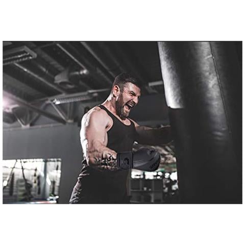 Pelle Sawans Guantoni Da Boxe Professionista Mma Sparring Kickboxing Punch Training Bag Muay Thai Fighting (nero Opaco 10 Oz)  - Foto 2