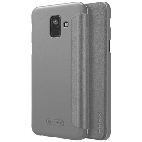 Nillkin Custodia Sparkle Leather Flip Book Case Samsung Galaxy A6 (2018) Black - Foto 2