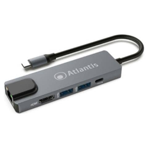 Replicatore di Porte e Docking Station per Notebook A04-TC_LANHD+PU Cablato 2x USB 3.0 / HDMI Grigio + Power Delivery 100W - Foto 2