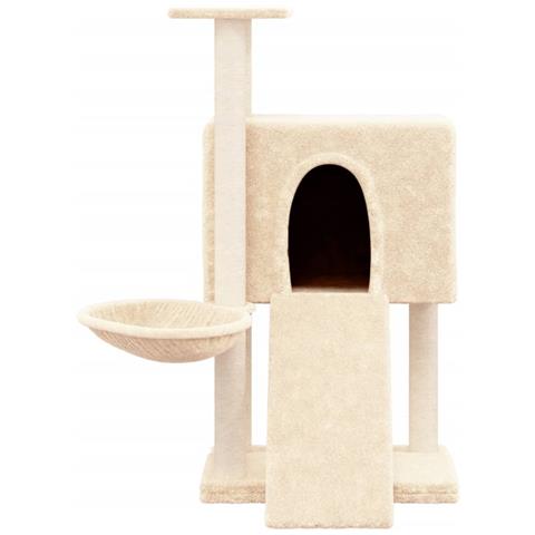 Albero Per Gatti Con Tiragraffi In Sisal Crema 96 Cm - Foto 2