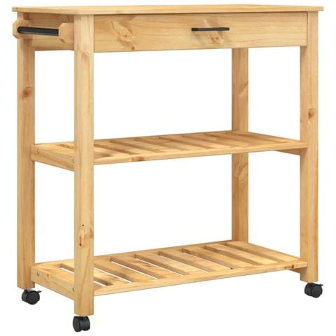 Carrello Da Cucina Monza 84x40x90 Cm In Legno Massello Di Pino - Foto 2