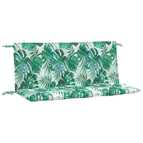 Cuscini Panca Giardino 2 Pz A Foglie 120x50x7 Cm Tessuto Oxford - Foto 2