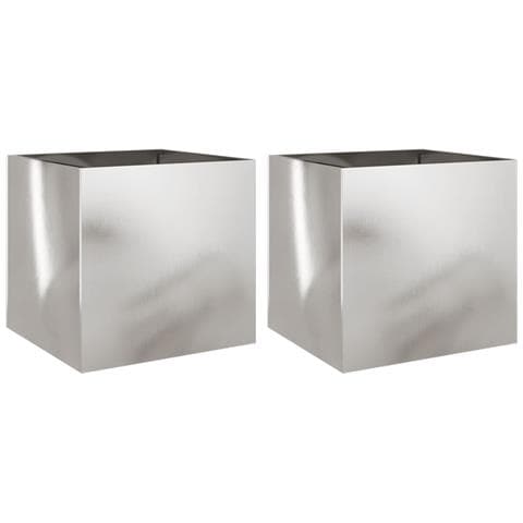 Fioriere 2 pz Argento 42x40x39 cm in Acciaio Inox - Foto 1