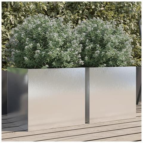 Fioriere 2 pz Argento 42x40x39 cm in Acciaio Inox - Foto 10