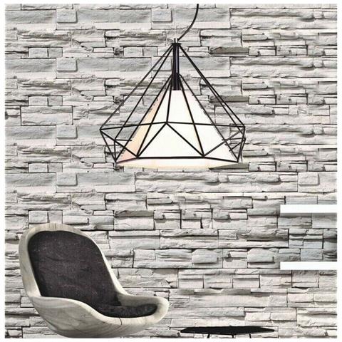 Lampadario Gabbia In Metallo Industriale Retro E27 Pendente Vintage Nero Sj098 - Foto 3