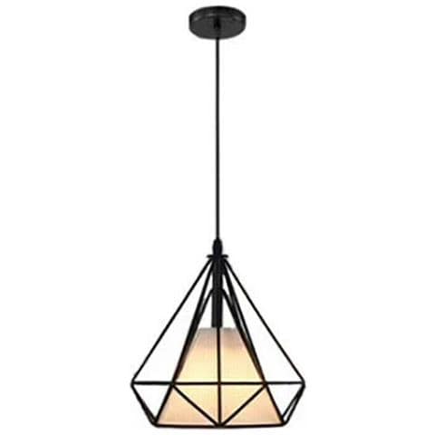 Lampadario Gabbia In Metallo Industriale Retro E27 Pendente Vintage Nero Sj098 - Foto 1