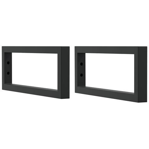 Reggimensole Per Lavabo 2 Pz Nere Rettangolari In Acciaio - Foto 2