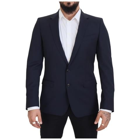 Blazer Martini Monopetto In Lana Blu Scuro - It48 - M - Foto 1