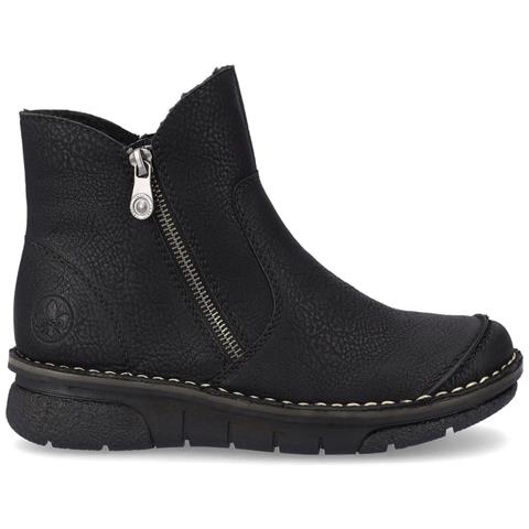 Black Casual Closed Booties Stivaletti Sintetico E Tessile Scarpe Donna Nero Eu 38, 73357-00 - Foto 2