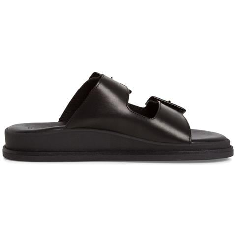 Black Leather Casual Open Slippers Ciabatte Pelle Scarpe Donna Nero Eu 36, 1-27207-42 003 - Foto 3