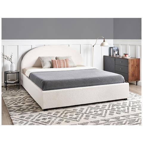 Letto Contenitore Bouclé Vaucluse 180 X 200 Cm Bianco Sporco - Foto 1