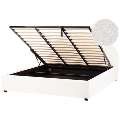 Letto Contenitore Bouclé Vaucluse 180 X 200 Cm Bianco Sporco - Foto 2