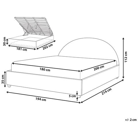Letto Contenitore Bouclé Vaucluse 180 X 200 Cm Bianco Sporco - Foto 8