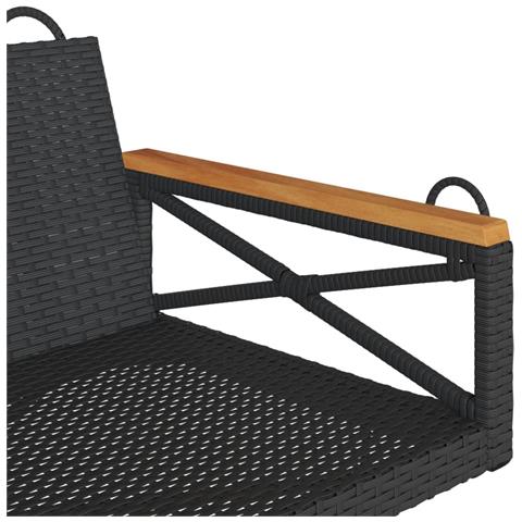 Panchina a Dondolo Nera 109x62x40 cm in Polyrattan - Foto 2