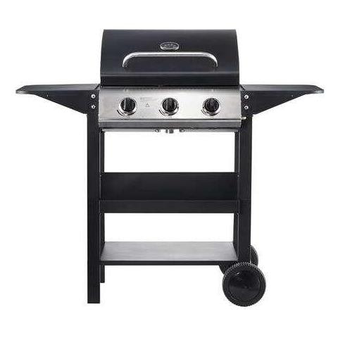 Barbecue A Gas 3 Fuochi - 1209x586x1076mm - Griglie Smaltate, Vassoi Laterali, Termometro Sul Coperchio - Colore N - Foto 1