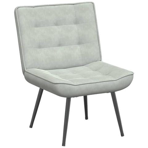 Sedia Relax 64x74x84 Cm Grigio Chiaro In Velluto - Foto 2