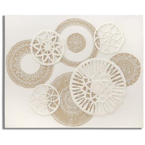 Stampa Su Tela Cerchi 34 - Marrone - Legno - 80x2,8x100 Cm - Foto 1