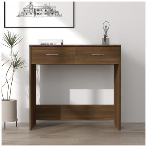 Lusso Casadino -  Scrivania Rovere Marrone 80x40x75 Cm In Legno Multistrato - Foto 8