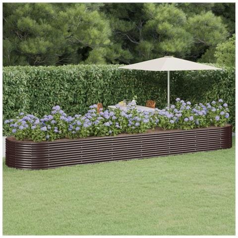 Letto Giardino Acciaio Vernice A Polvere 584x140x68 Cm Marrone - Foto 6