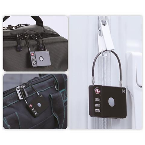 Lucchetto Bluetooth Tracker Per Iphone Android Milock Protezione Antifurto, Nero - Foto 2