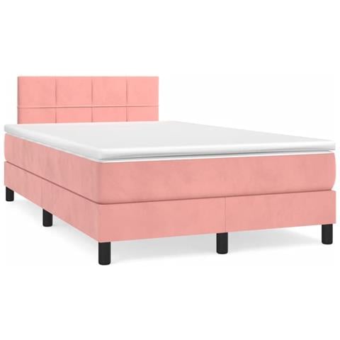 Giroletto a Molle con Materasso Rosa 120x190 cm in Velluto - Foto 2