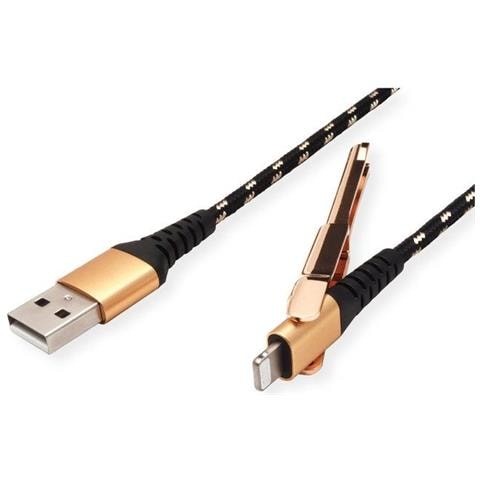 Cavo USB 2.0 C-Lightning 1 m M /M con Supporto Smartphone Integrato - Foto 1