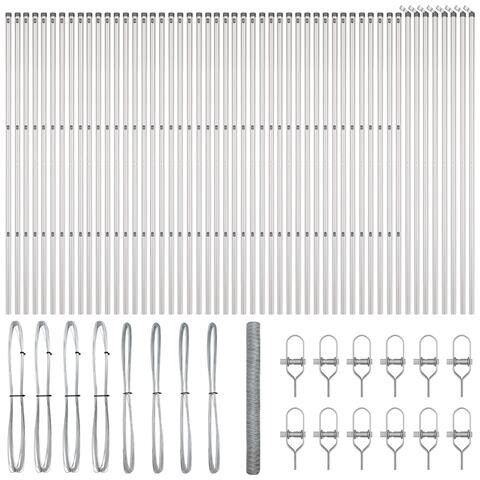 Recinzione Esagonale 1.6x100 m Acciaio Galvanizzato, Pali per Recinzione 13 pc Ø32 mm 210 cm Acciaio Galvanizzato - Foto 1