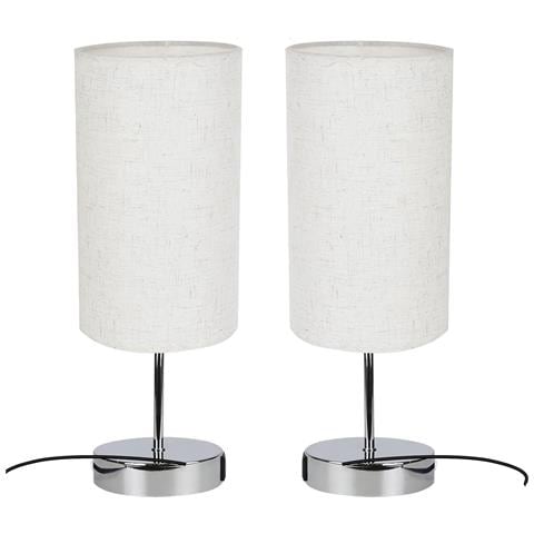 Lampada Da Tavolo Dimmerabile Al Tocco Con Funzione Di Ricarica Usb E Paralume In Tessuto - Foto 1