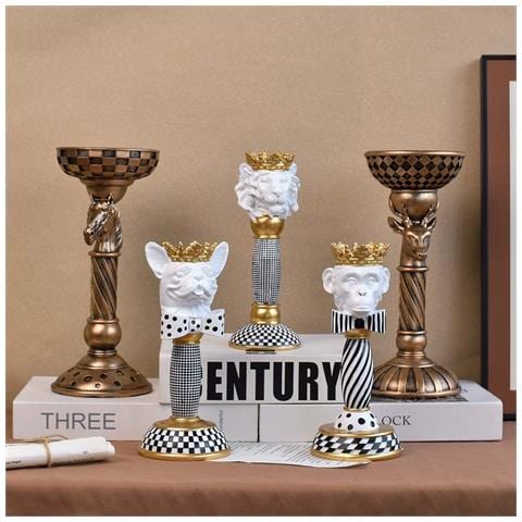 Candelabro Mosaico Animale: Elegante Decorazione Per La Casa In Stile Nordico White - Foto 2