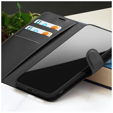 Custodia A Portafoglio Per Xiaomi Mi 10 Lite Con Supporto E Linguetta, Nero - Foto 2