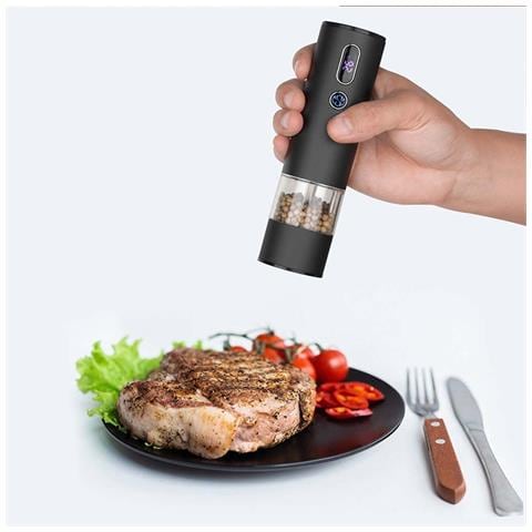 Set Di Macinapepe Elettrico - Macinasale E Pepe Ricaricabile Con Macinino In Ceramica - Confezione Da 2 - Foto 2