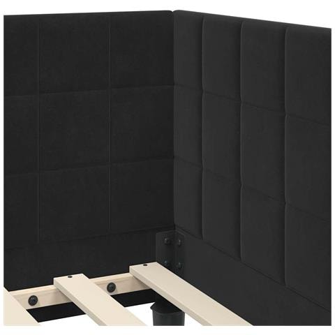 Cornice del letto ad angolo Nero 100 cm x 200 cm Velluto - Foto 9