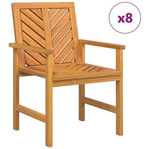 Sedie da pranzo da giardino 8 pcs Marrone 59 x 62.5 x 89 cm - Foto 1