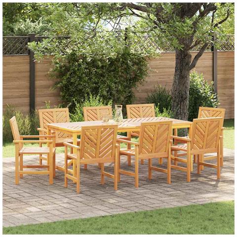 Sedie da pranzo da giardino 8 pcs Marrone 59 x 62.5 x 89 cm - Foto 2