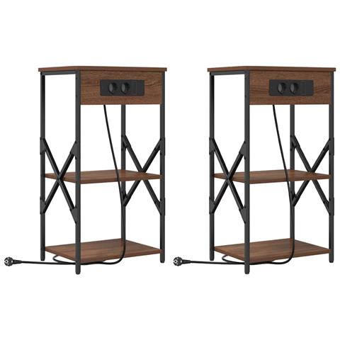 Mobiletti da Notte 2 pcs Rovere marrone 41 x 31 x 76 cm - Foto 1