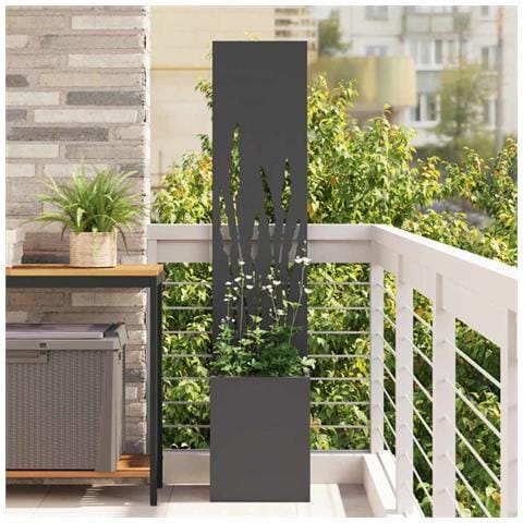 Vaso da Giardino con Pannello Decorativo Nero 32 x 140 cm - Foto 2
