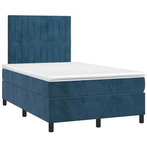 Giroletto a Molle con Materasso Blu Scuro 120x190 cm in Velluto - Foto 1