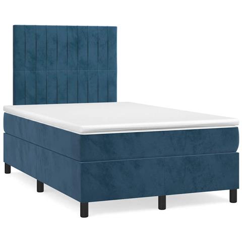 Giroletto a Molle con Materasso Blu Scuro 120x190 cm in Velluto - Foto 2