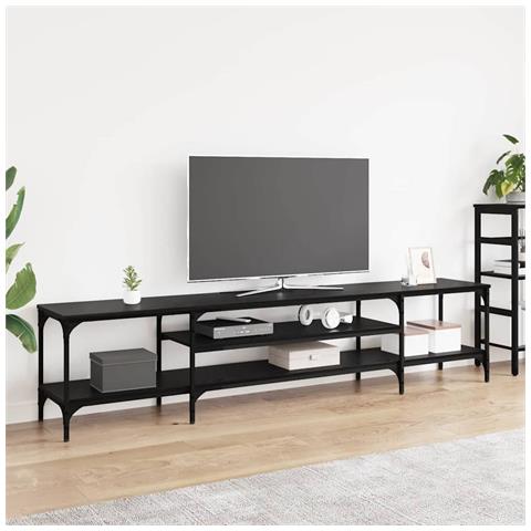 Mobile TV Rovere Nero 201 x 35 x 45 cm - Foto 2