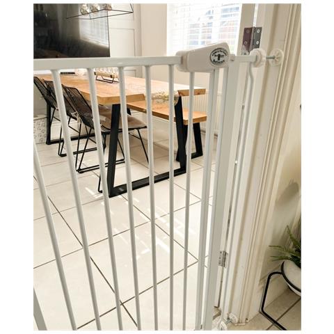 Bettacare Cancelletto Child & Pet Per Bambini E Animali, 81.4cm - 89cm, Bianco, Cancelletto Extra Alto Con Un'altezza Di 104cm - Foto 4