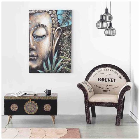 Quadro Dipinto A Mano Con Rilievo Blu 80x120x3h - Foto 2